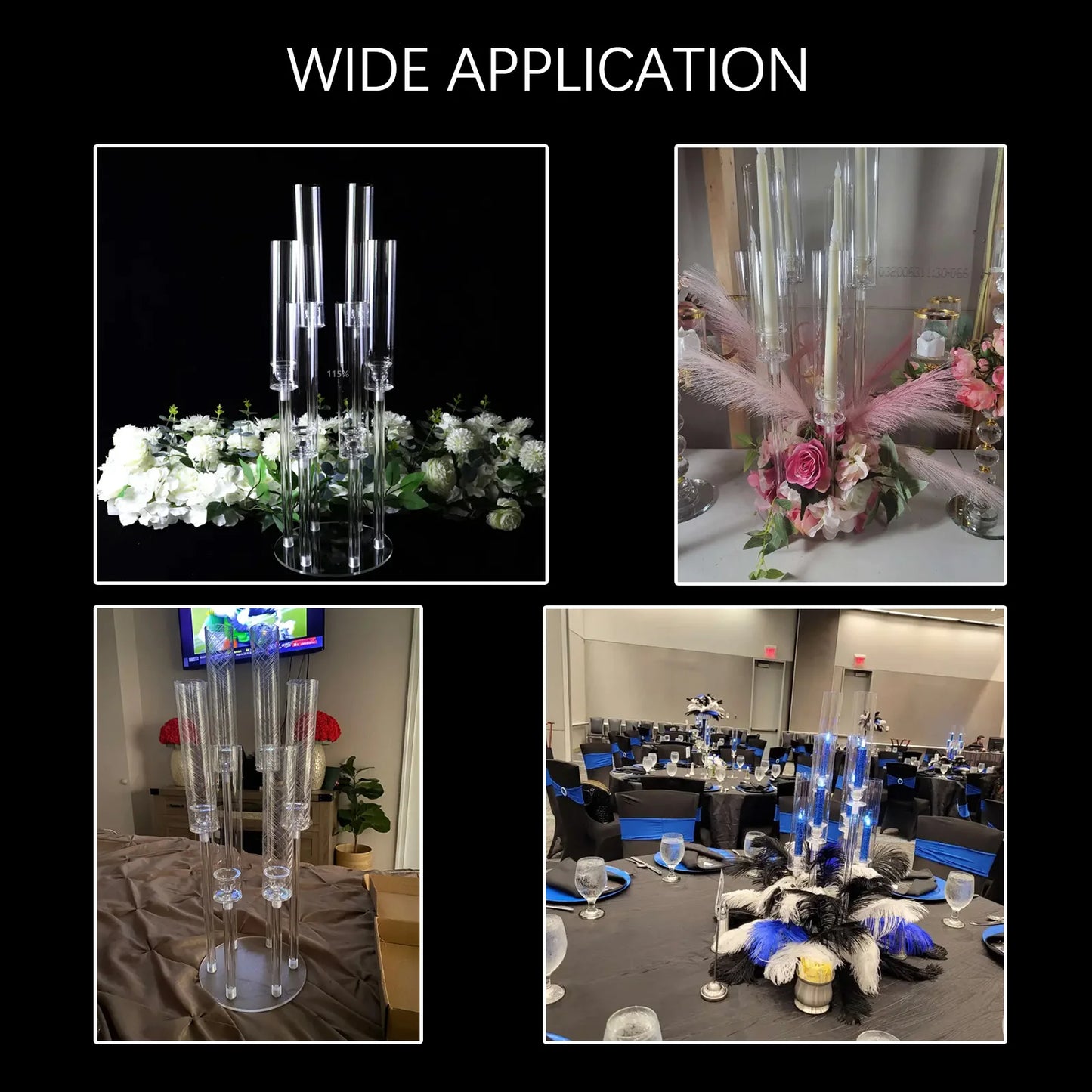 VINCIGANT 6-Arm Candlestick Holders Set For Wedding And Dining