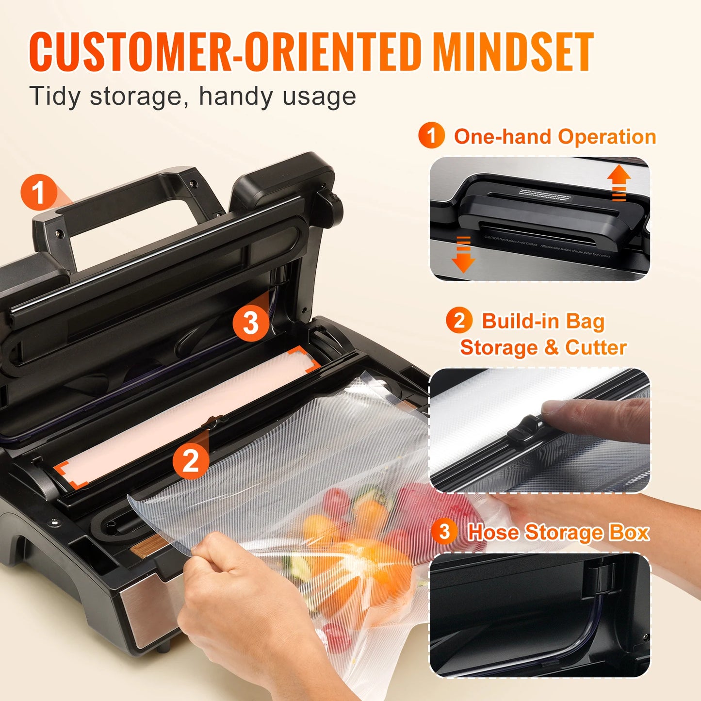 SucceBuy 90Kpa 130W Vacuum Sealer for Household Food Packaging