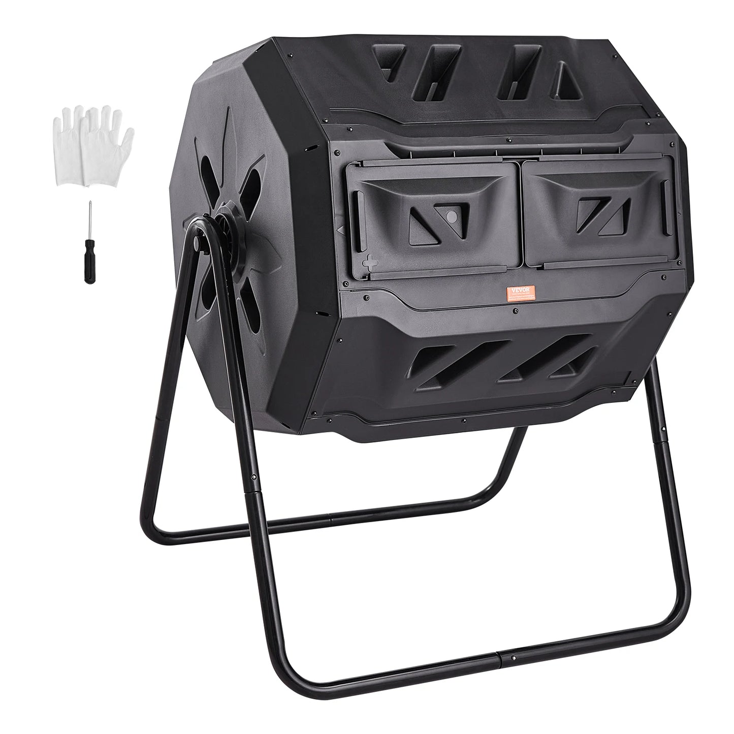 Dual Chamber Compost Tumbler Bin BPA Free Garden Outdoor