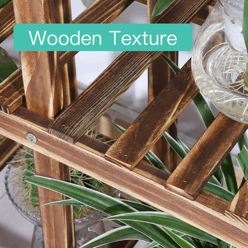 Wisfor Multi-Layer Wood Plant Stand Rack With Rolling Wheels