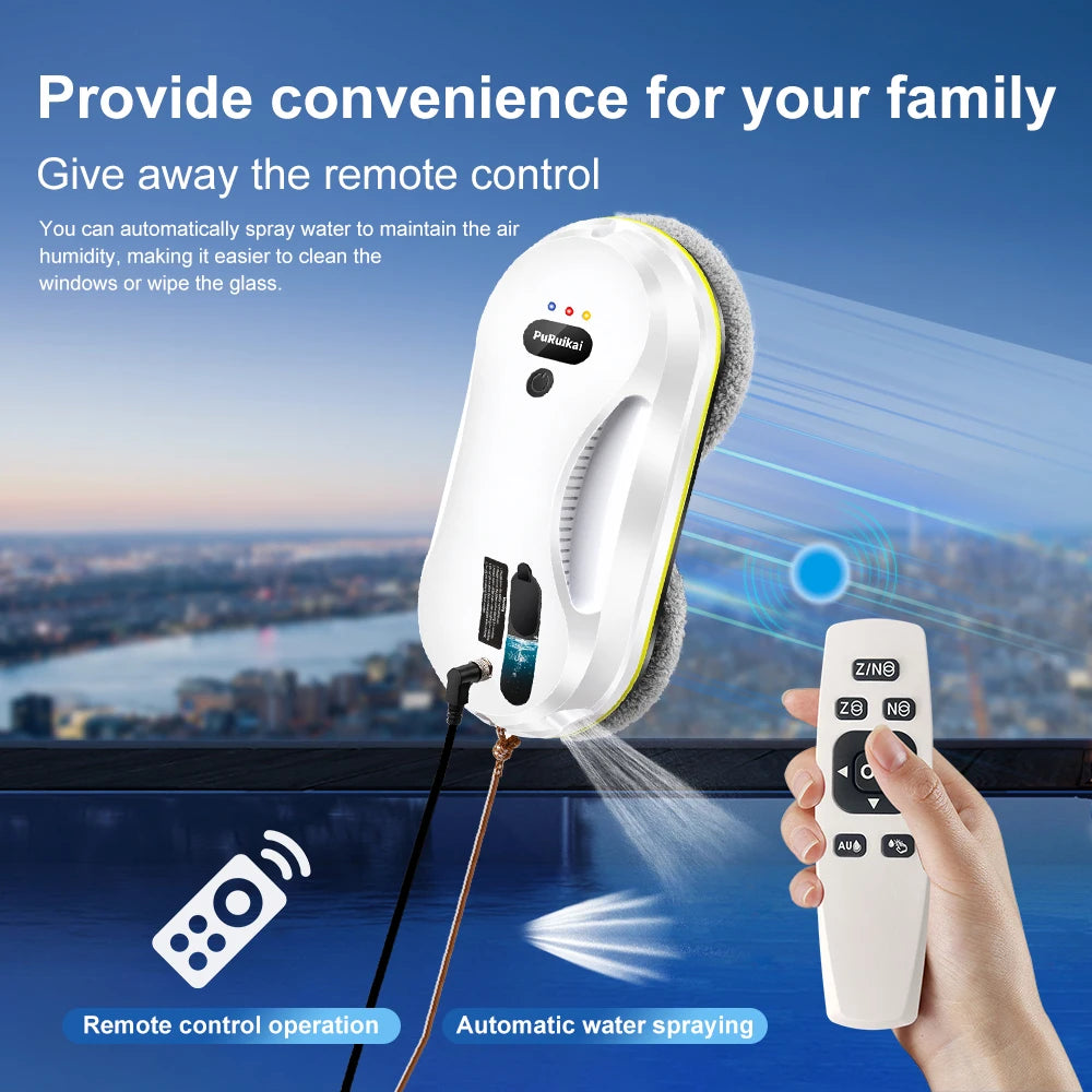 PuRuikai Window Cleaning Robot With Water Spray And Edge Detection