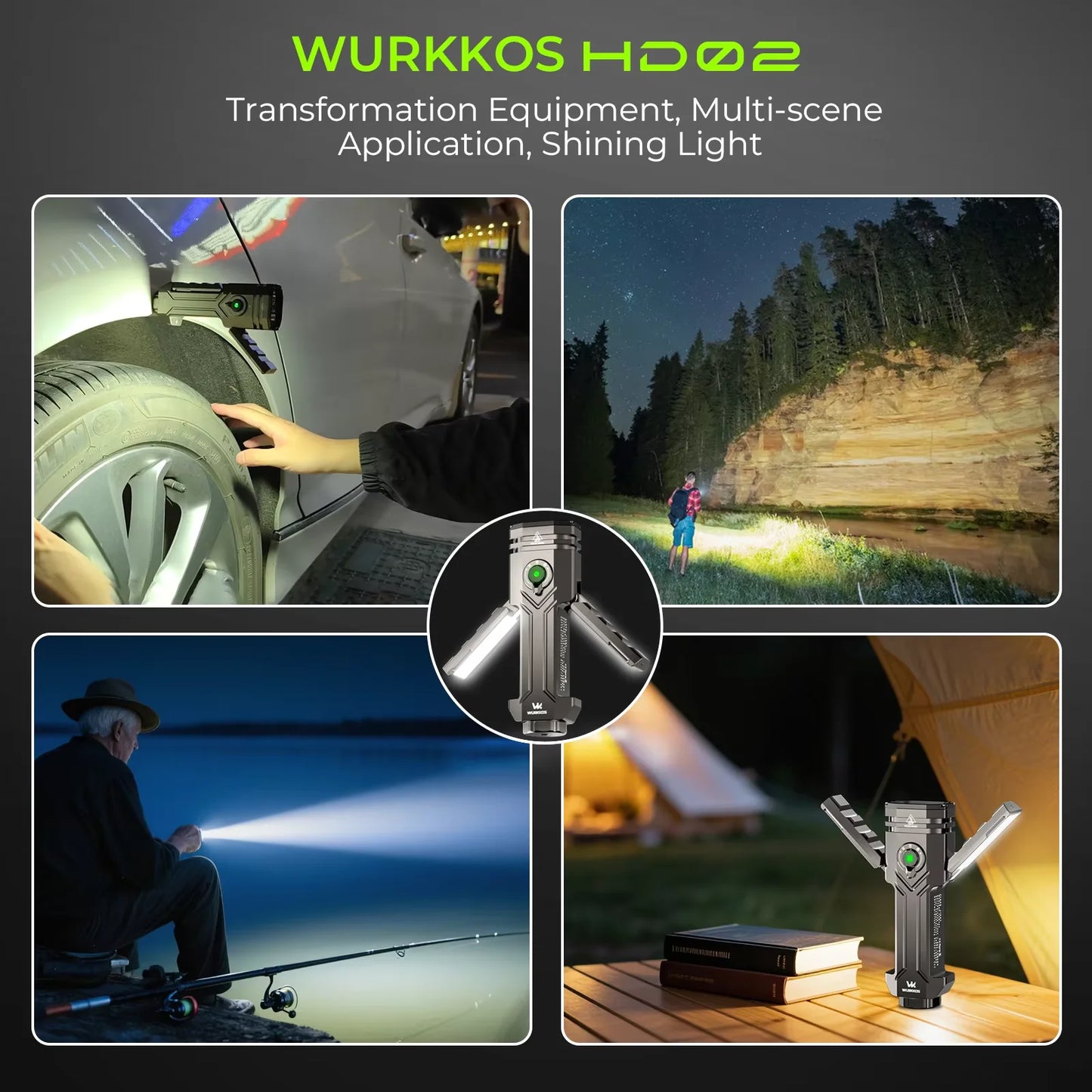 Wurkkos HD02 LED Camping Lamp Rechargeable Searchlight