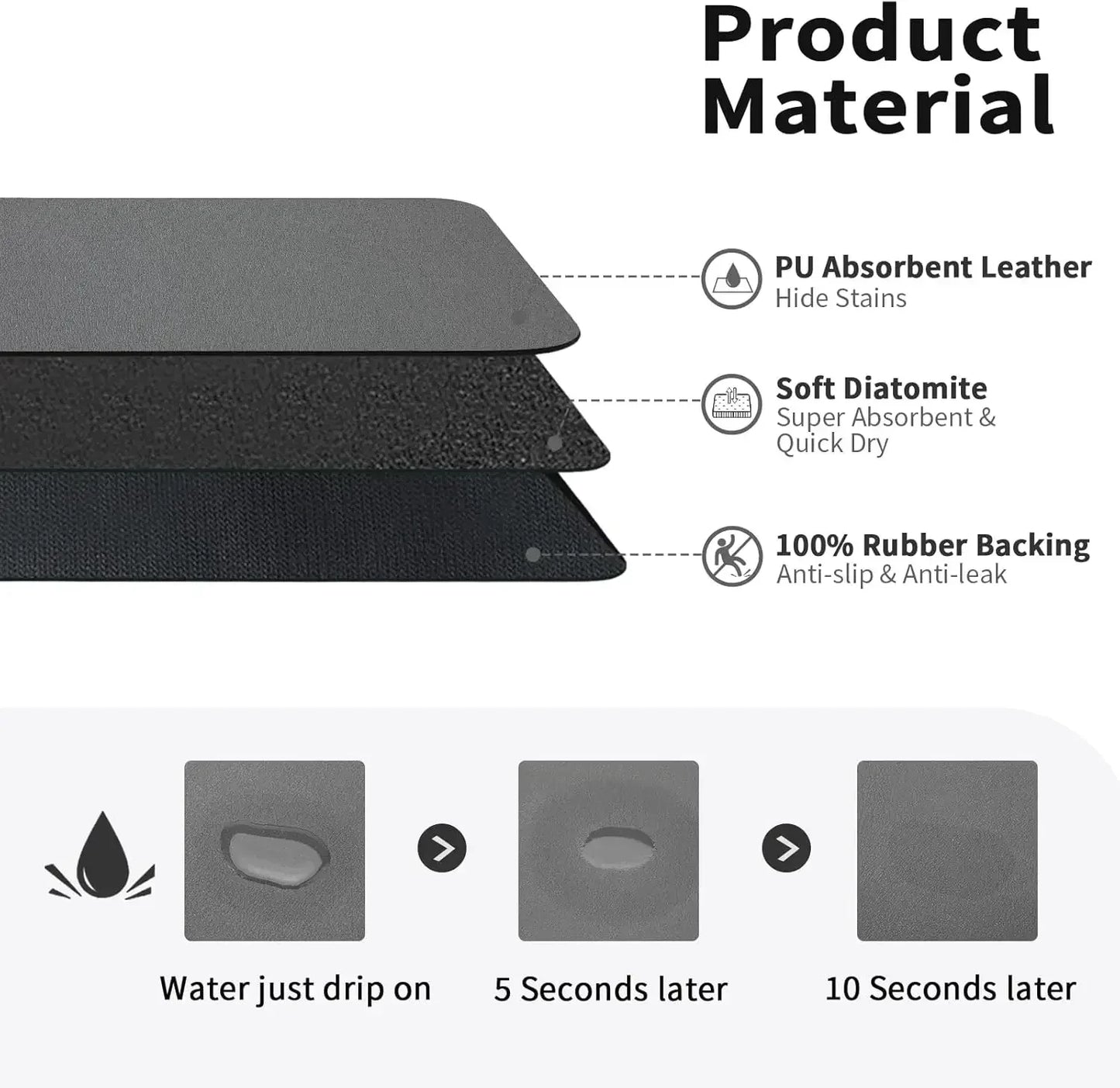 Kitchen Accessories Absorbent Kitchen Dish Drying Mat Coffee Machine Tableware Drain Mat Kitchen Drain Pad Tableware Mat Coaster