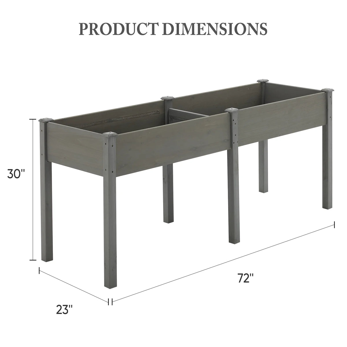 JHK 72x23x30 Inch Wood Planter Box Outdoor Raised Garden Bed with Legs for Herbs Flowers Vegetables Elevated Wooden Garden Bed for Patio Balcony and Backyard