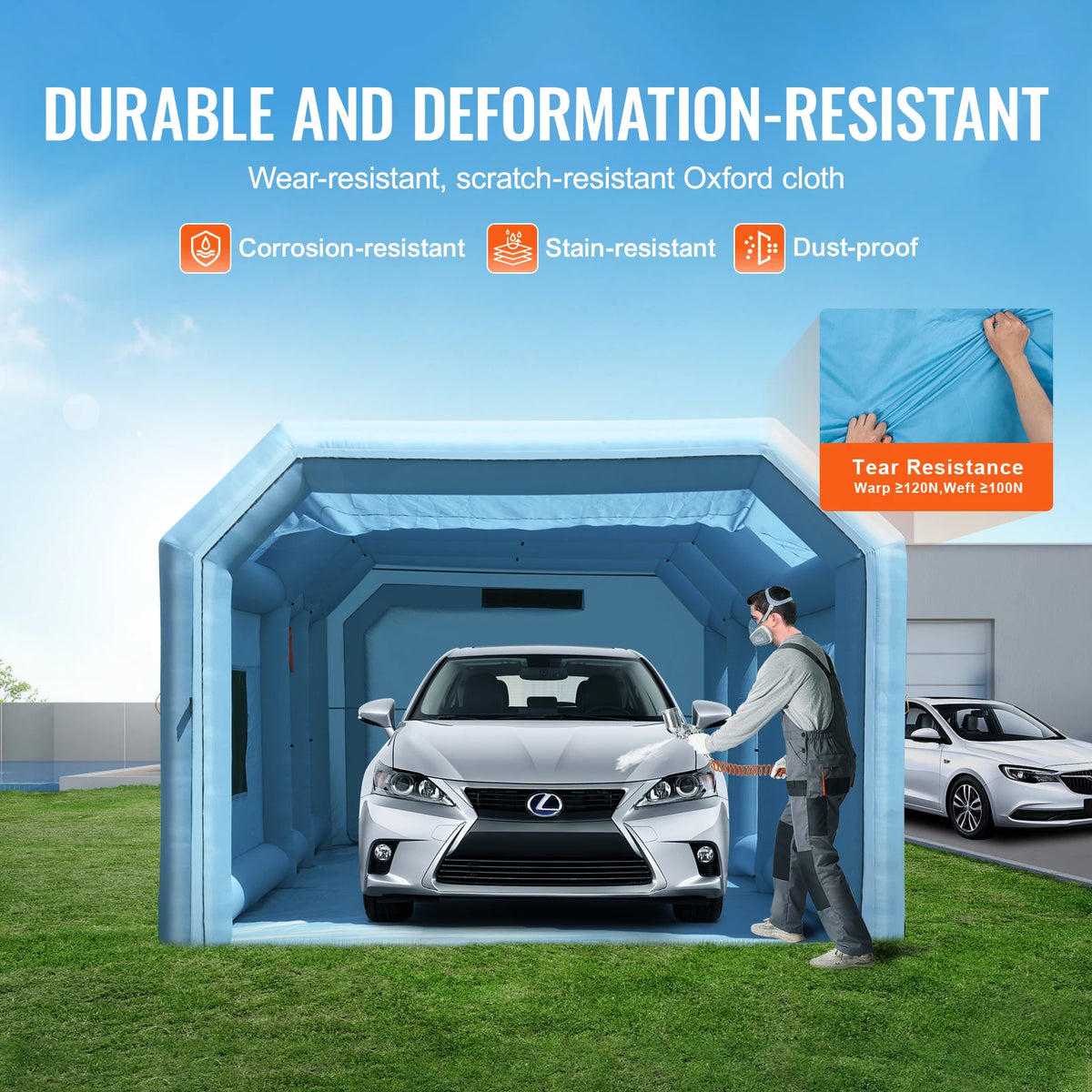 SucceBuy Inflatable Paint Booth With Air Filter System And Blowers