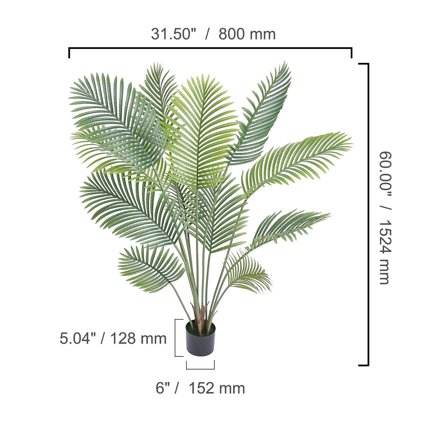 Artificial Palm Tree With Anti Tip Protection And PE Material