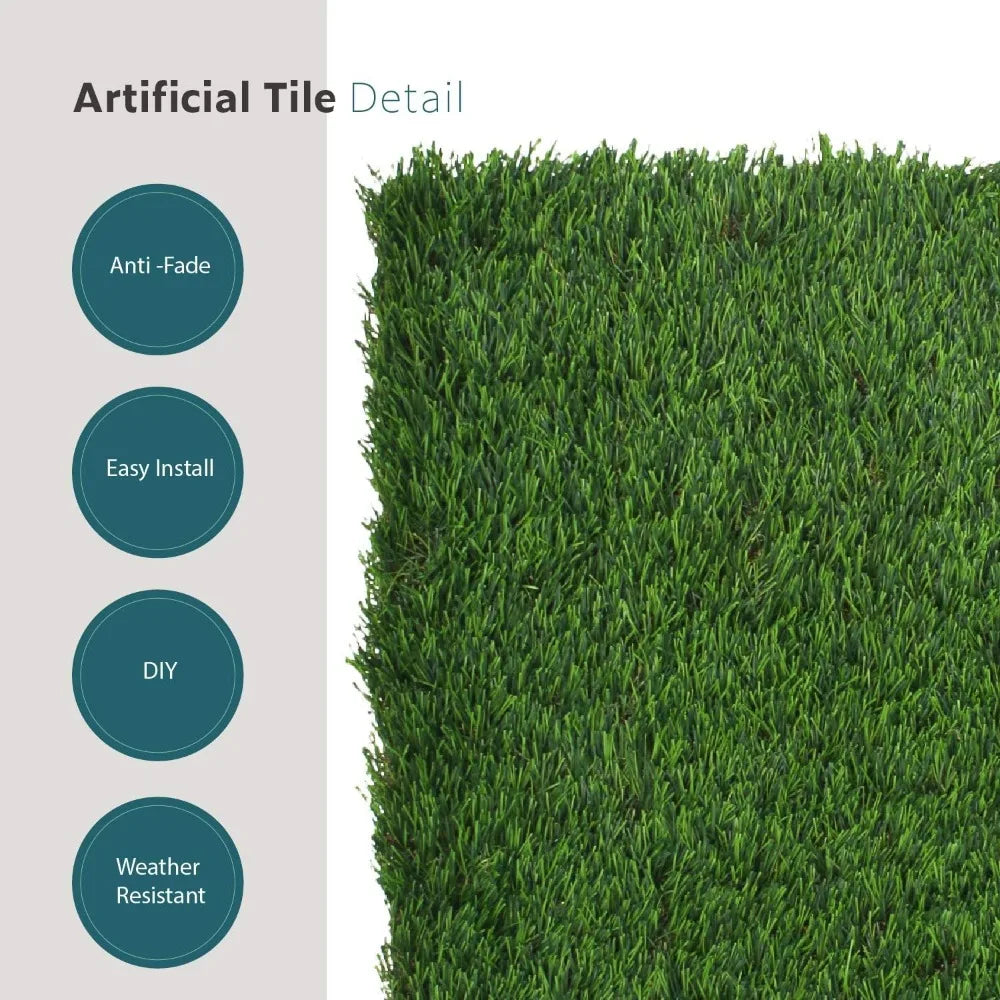 Artificial Grass Tiles Interlocking Turf Mat for Patio Balcony Garden