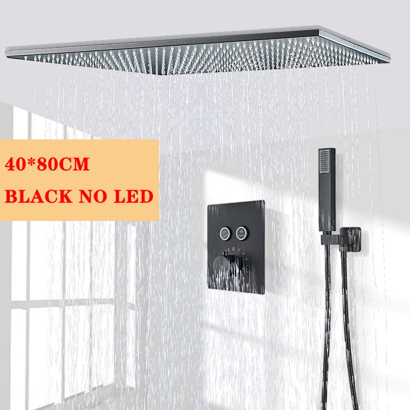 Wanmivezlo Brass LED Rainfall Shower Head Bathroom Accessory