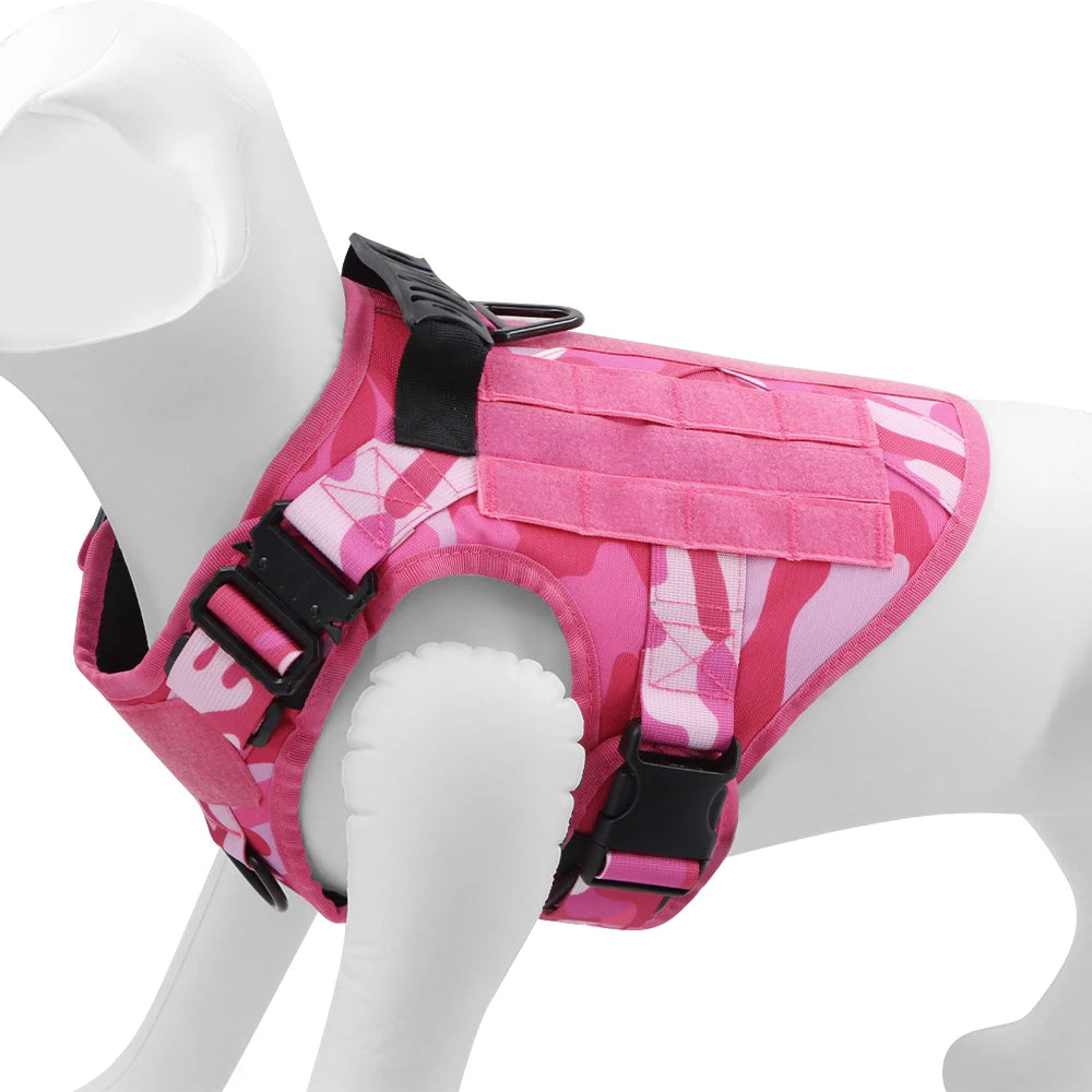 PETRAVEL Military Camouflage Dog Harness Leash Set For Training