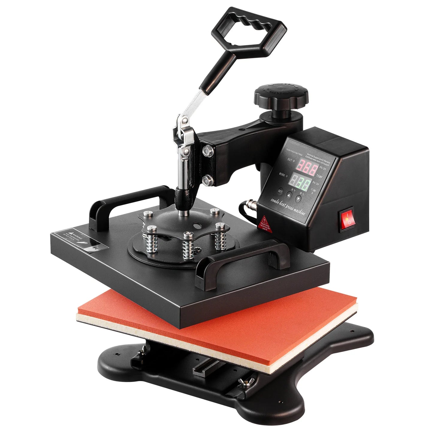 SucceBuy Dual Heat Press Machine 650W Swing Away 360 Rotation