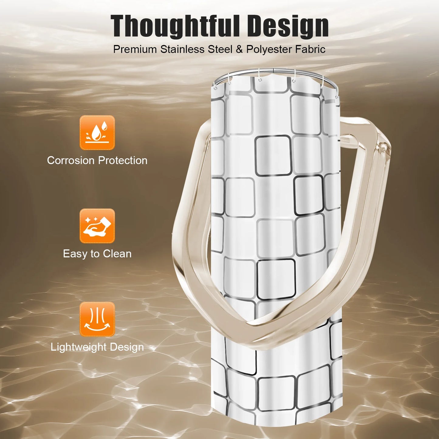 Shower Curtain Rod Set Extendable Curved Shower Curtain Rod U Shaped Punch-Free Bathroom Shower Curtain