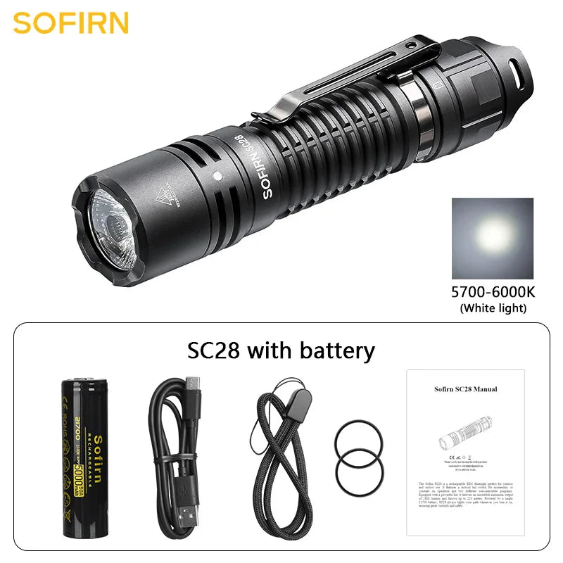 Sofirn SC28 2800Lm Rechargeable XHP50B LED Flashlight