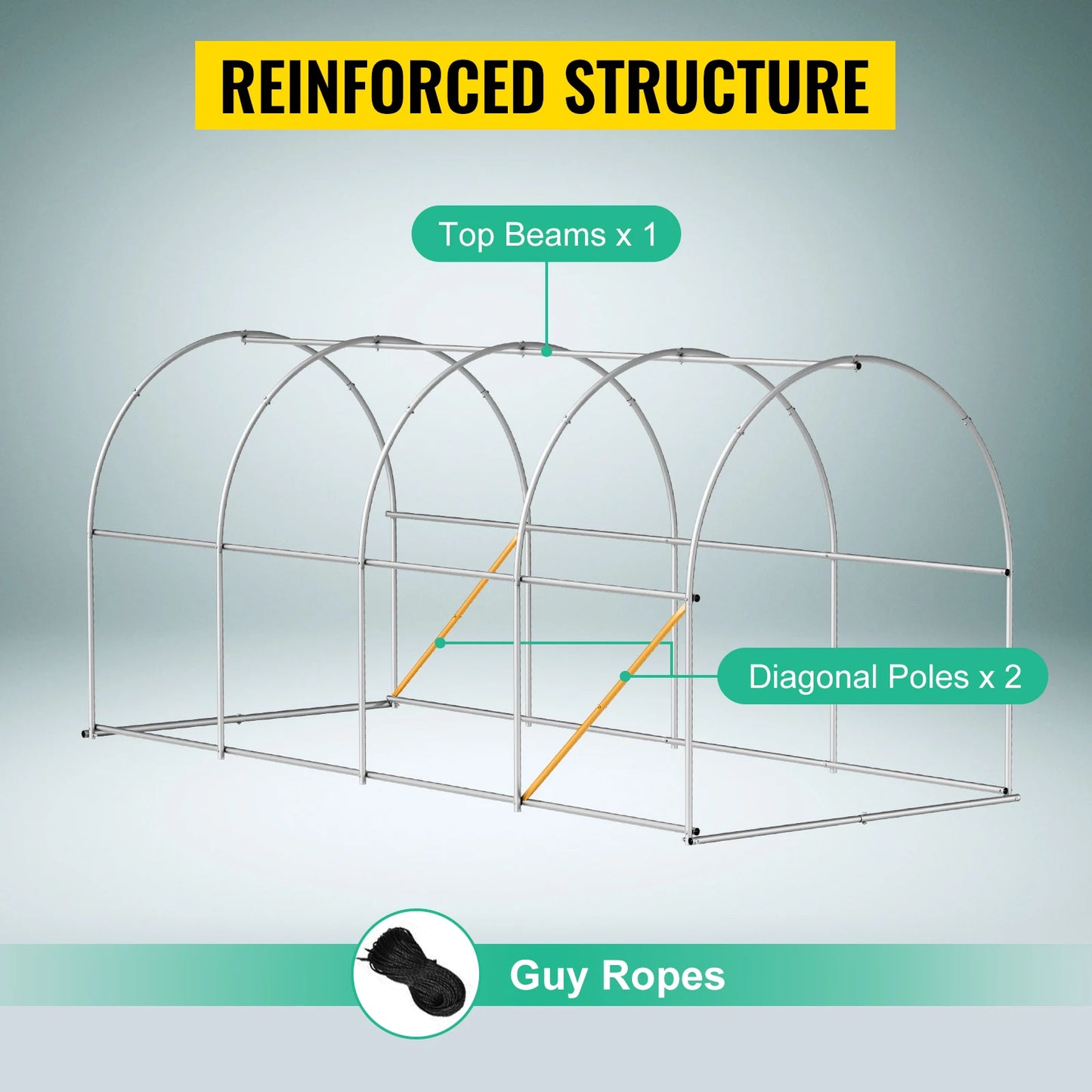 VEVOR Walk In Tunnel Greenhouse With Galvanized Frame Waterproof Cover