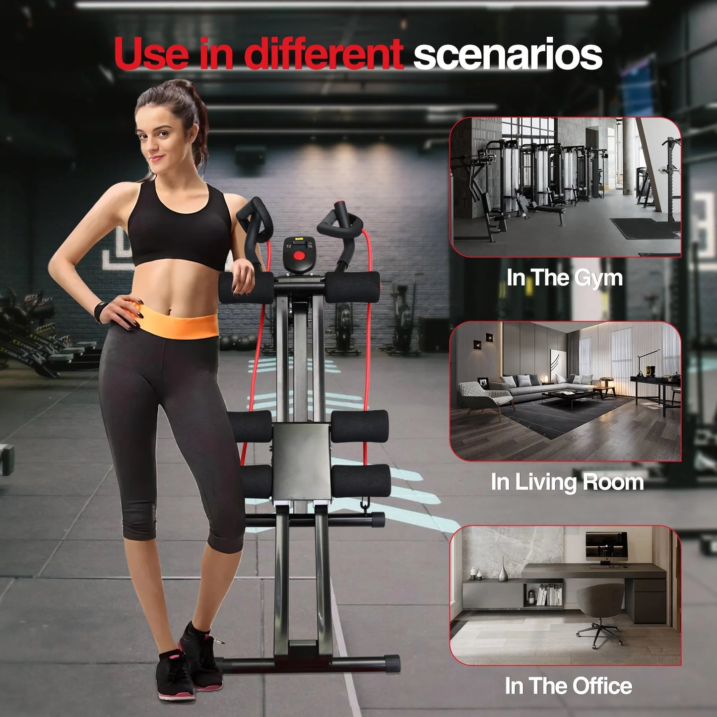 Foldable Ab Machine For Home Gym With LCD Display Core