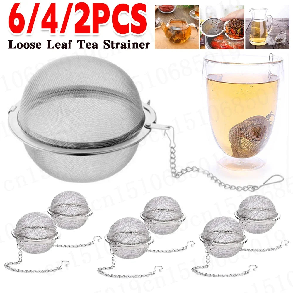 Two Pack Stainless Steel Tea Ball Infuser With Chain