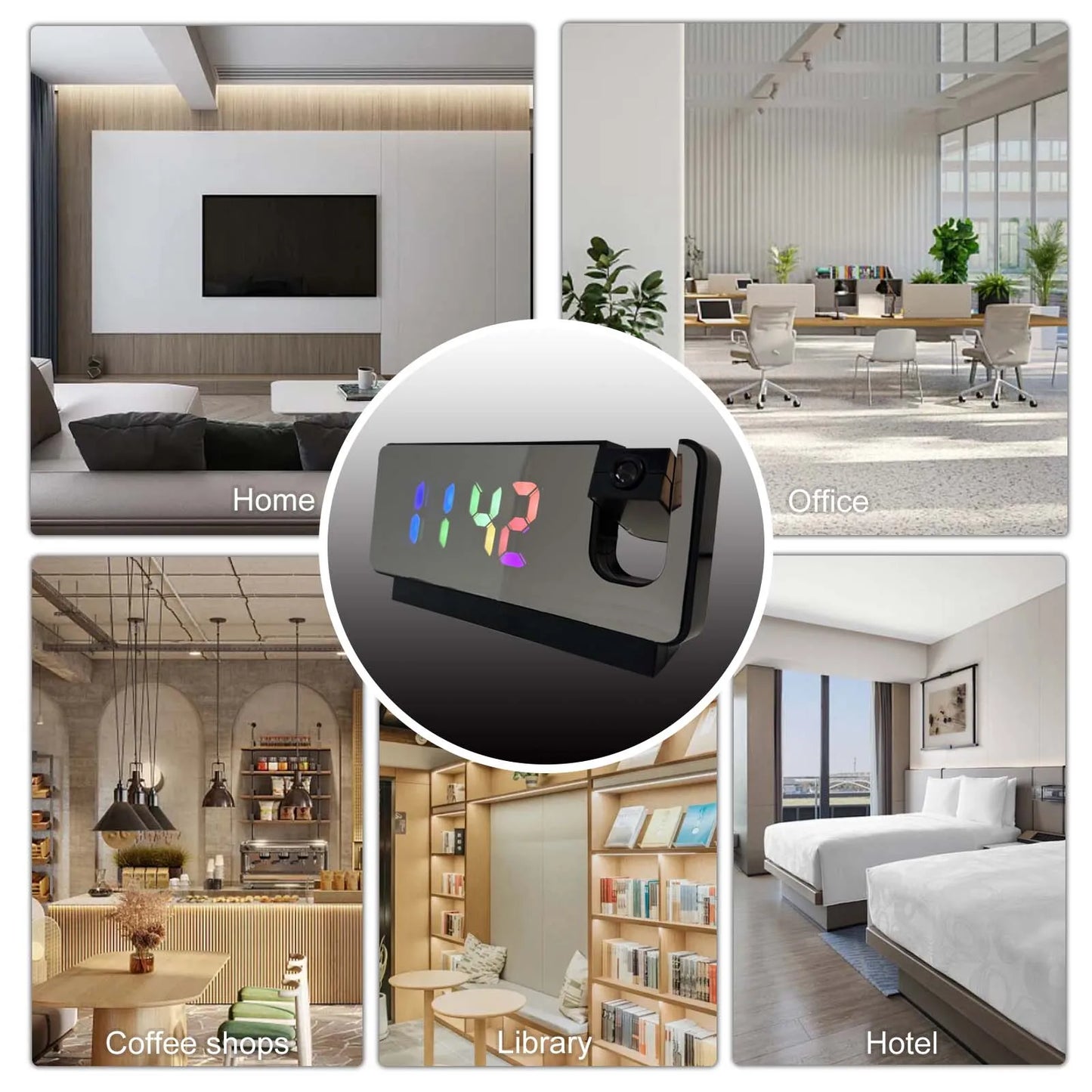 4K Ultra HD Projection Alarm Clock Camera with Wi-Fi, Motion Detection, Remote Viewing, Recording, Nanny Cam for Indoor Security