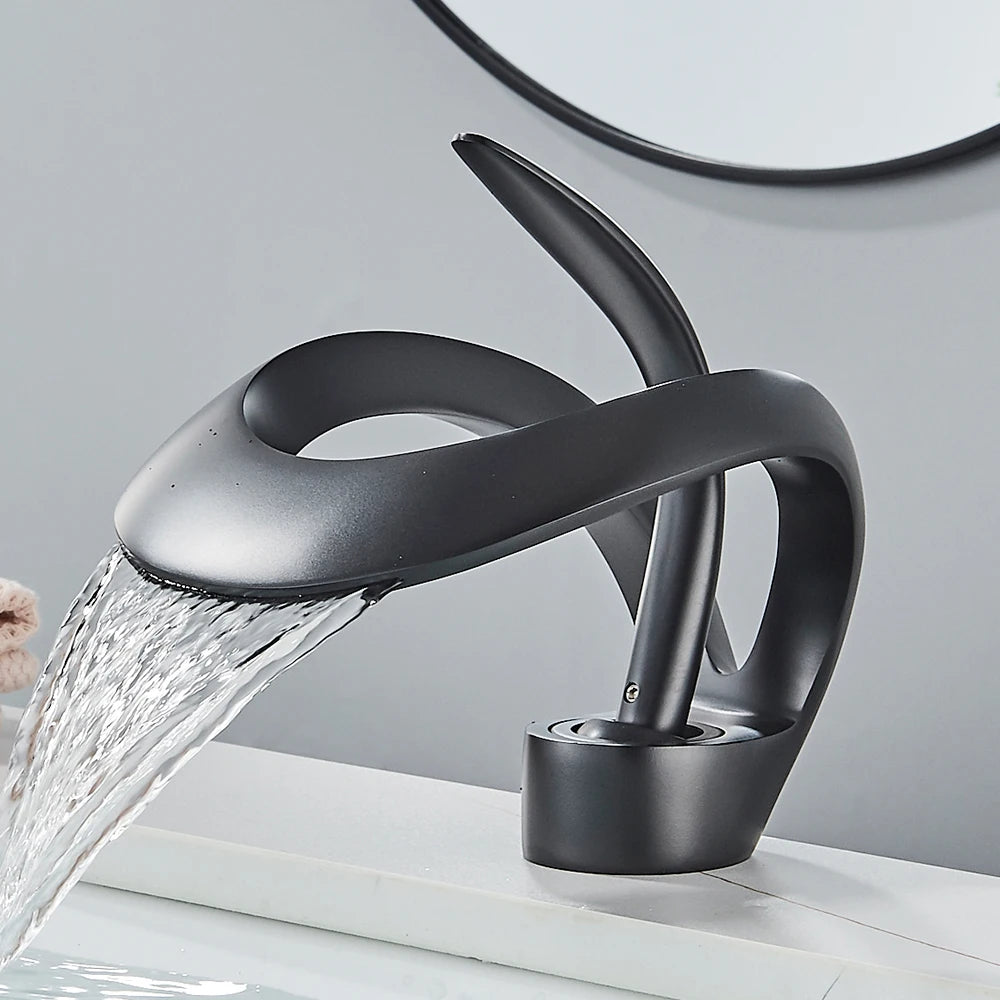 Rozin Luxury Basin Faucet Waterfall Deck Mount Mixer