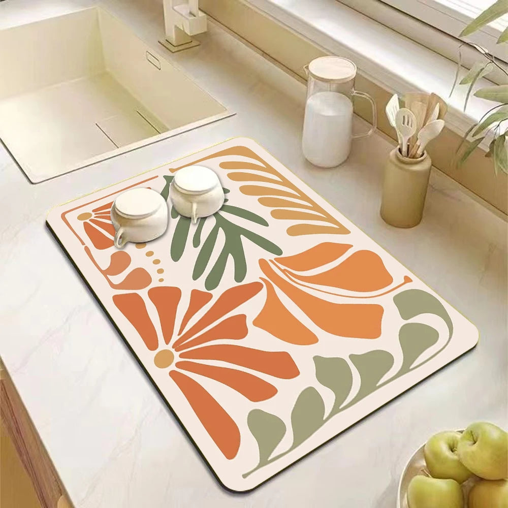 Kitchen Accessories Absorbent Kitchen Dish Drying Mat Coffee Machine Tableware Drain Mat Kitchen Drain Pad Tableware Mat Coaster