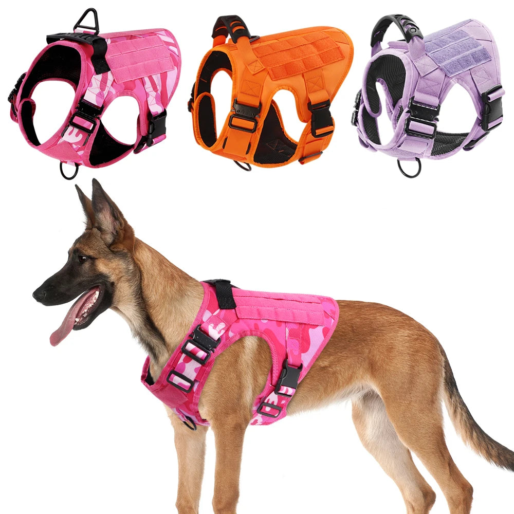 PETRAVEL Military Camouflage Dog Harness Leash Set For Training