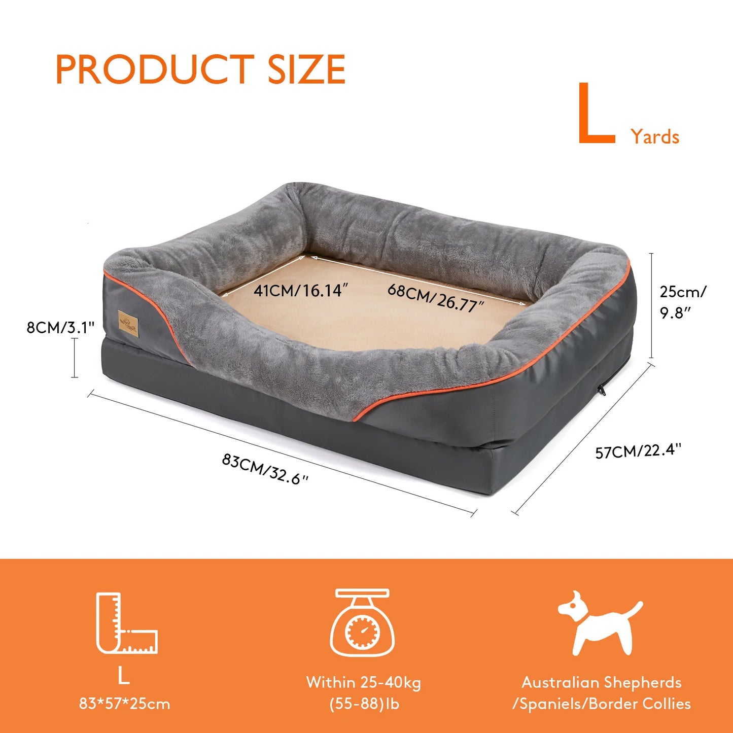 BINGOPAW Dog Bed Anti Allergy Warm Fleece Removable Cover