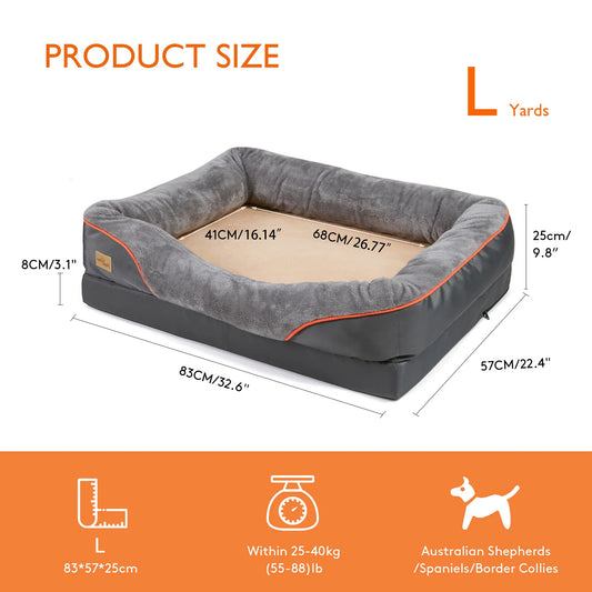 BINGOPAW Dog Bed Anti Allergy Warm Fleece Removable Cover