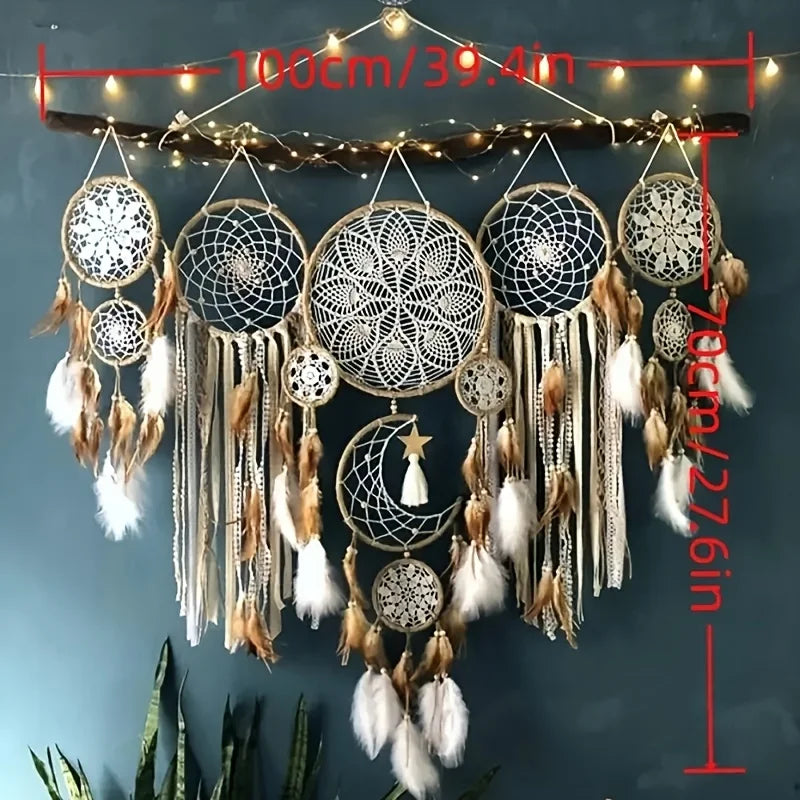 Dream Catcher Moon Dream Chaser Bohemian Wall Decor Bedside Ornament