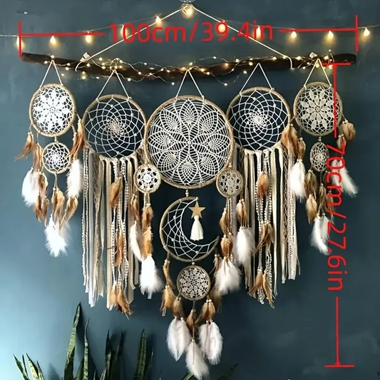 Dream Catcher Moon Dream Chaser Bohemian Wall Decor Bedside Ornament