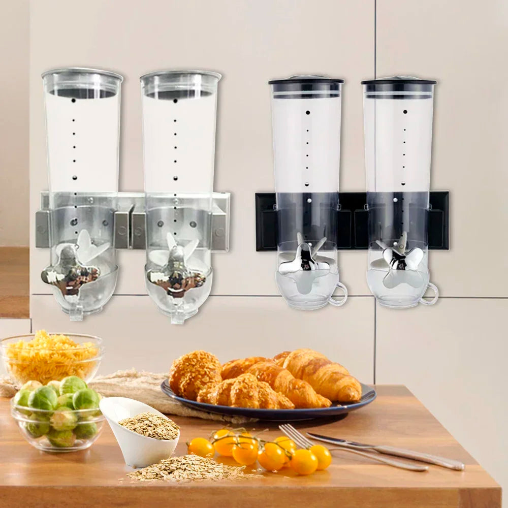 Wall Mount Dual Control Cereal Dispenser For Nuts And Beans